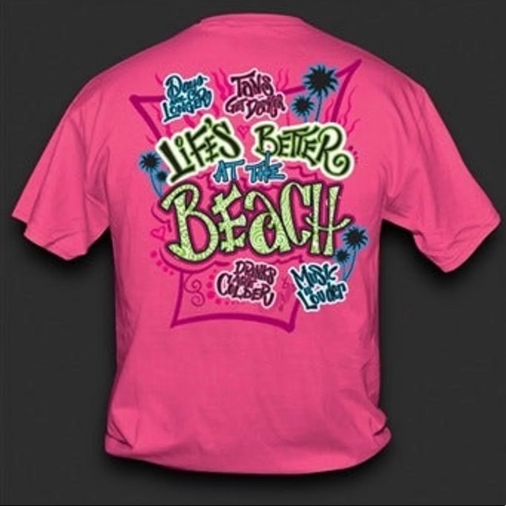 Life Is Better at the Beach Pink Tee shirt
